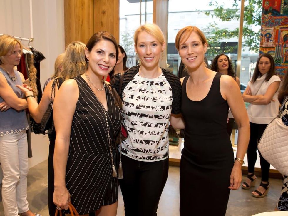 Alice and Olivia opening, 8/16, Kathy Mann, Karah Heim, Carolyn Dorros