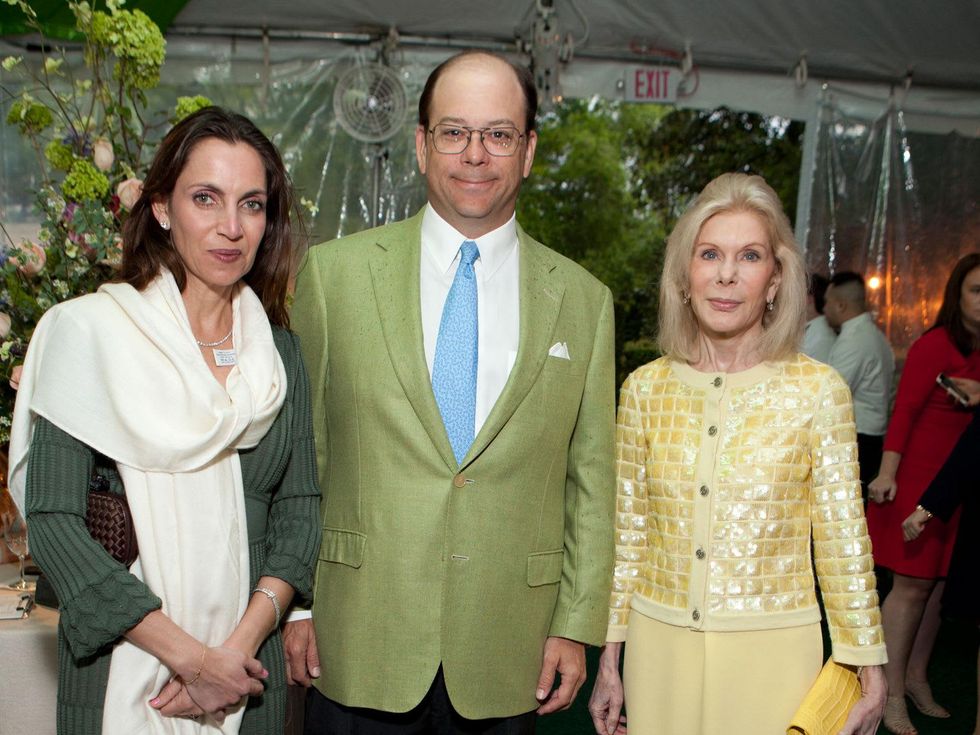 Aliyya and Herman Stude, from left, with Frances Marzio at the Bayou Bend Garden Party April 2014