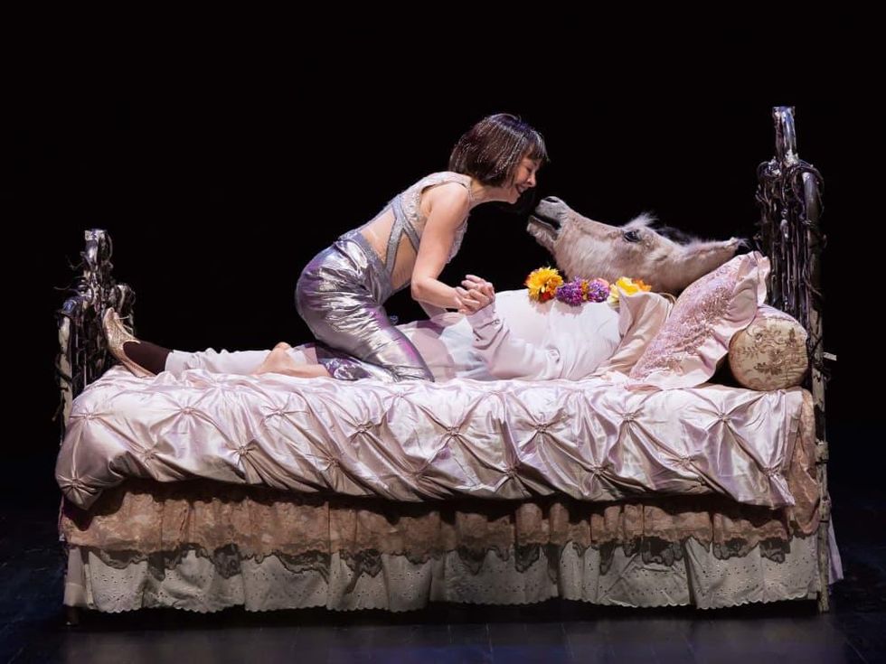 Alley Midsummer Night's Dream, Josie de Guzman as Titania and James Black as Bottom