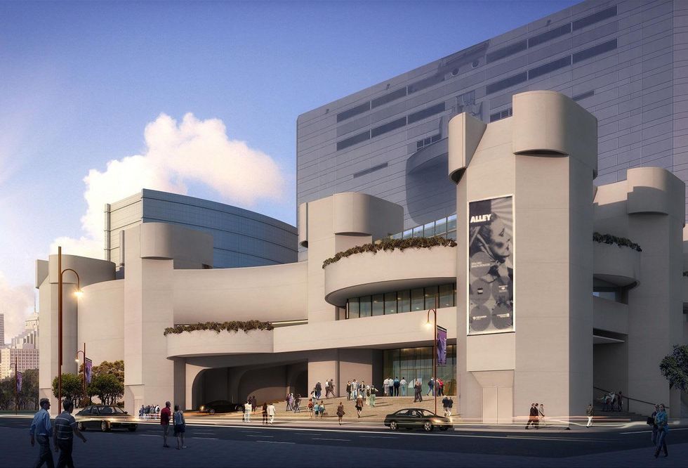 Alley Theatre, Front Exterior in daylight rendering May 2013