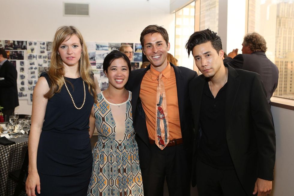Alley Theatre's Sherlock Holmes dinner June 2013 Caroline Hewitt, Karen Man, Brandon Weinbrenner, Nick Maccarone