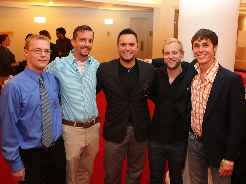 Alley Theatre Young Professionals event July 2013 Matt Novak, Pahl Samson, Mark Allen Howard, Josh Groomer, Brandon Weinbrenner