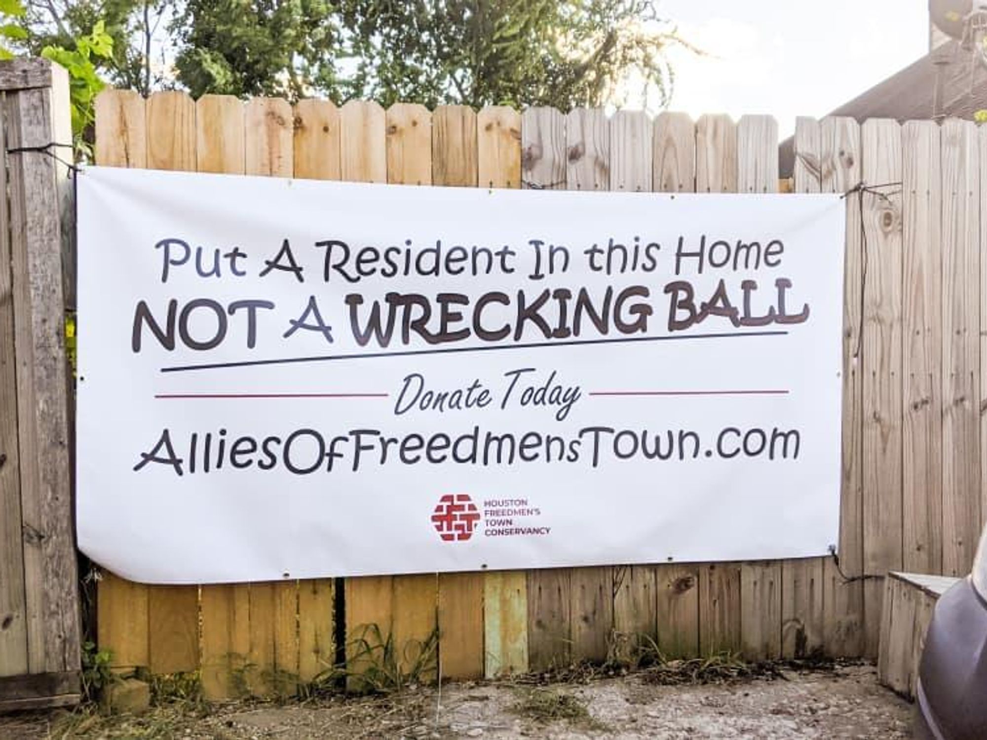 Allies of Freedmen's Town sign