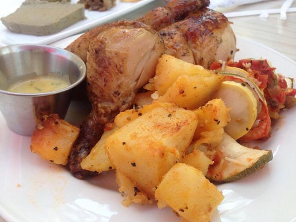 Allo French Rotisserie Houston chicken with potatoes
