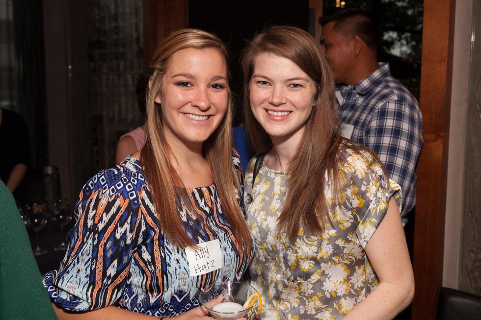 Ally Hatz, left, and Katie Church at Casa de Esperanza Young Professionals party July 2014