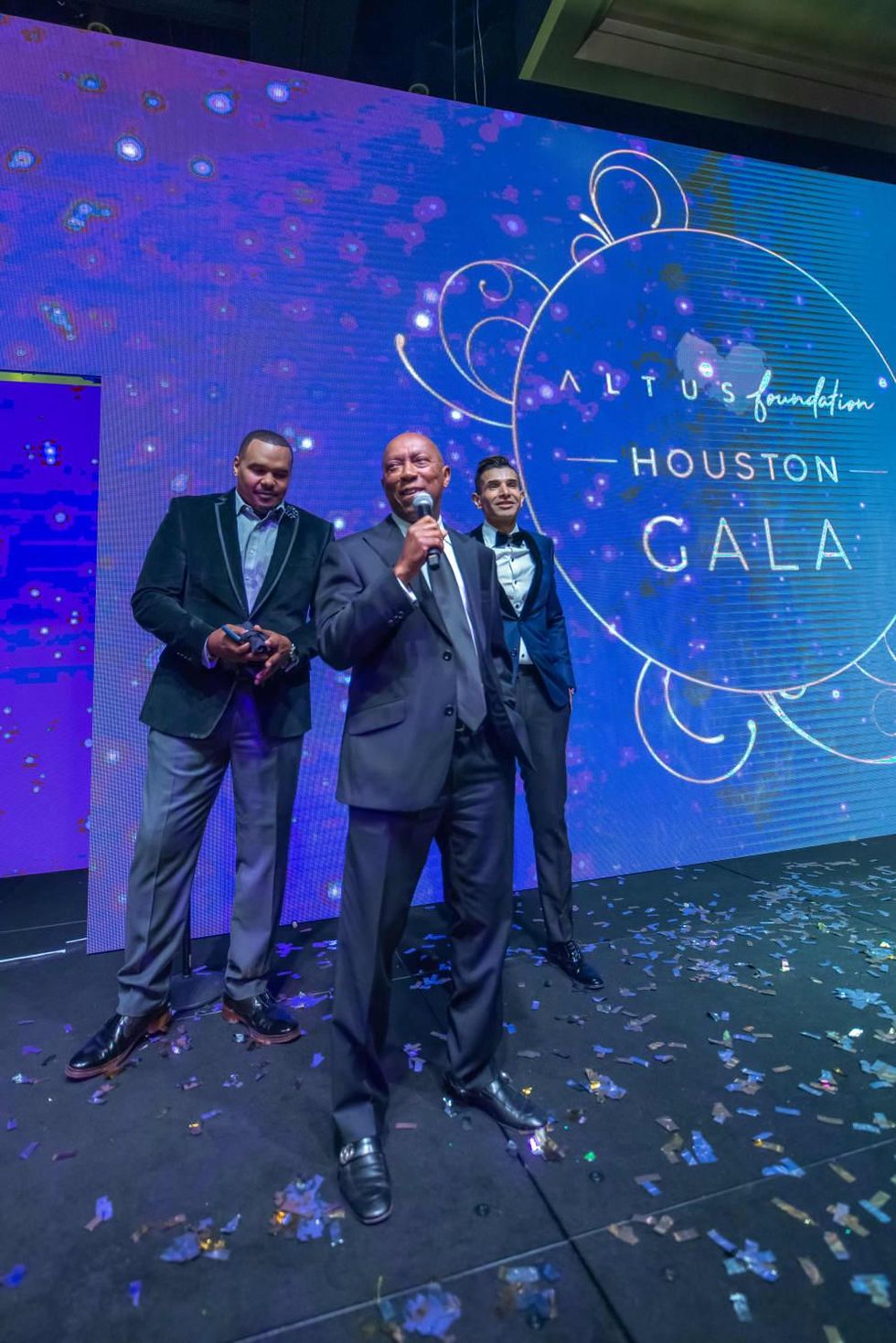 Altus Gala 2019 Chester Pitts, Mayor Sylvester Turner, Taseer Badar