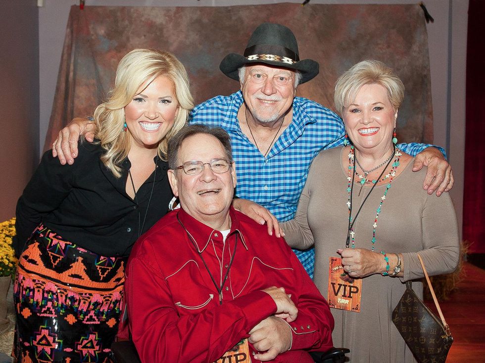 Amanda Boffone, from left, Alan Hardy, Jerry Jeff Walker and Janie Hardy at Two Steppin' with TIRR Concert with Jerry Jeff Walker and Clay Walker October 2014
