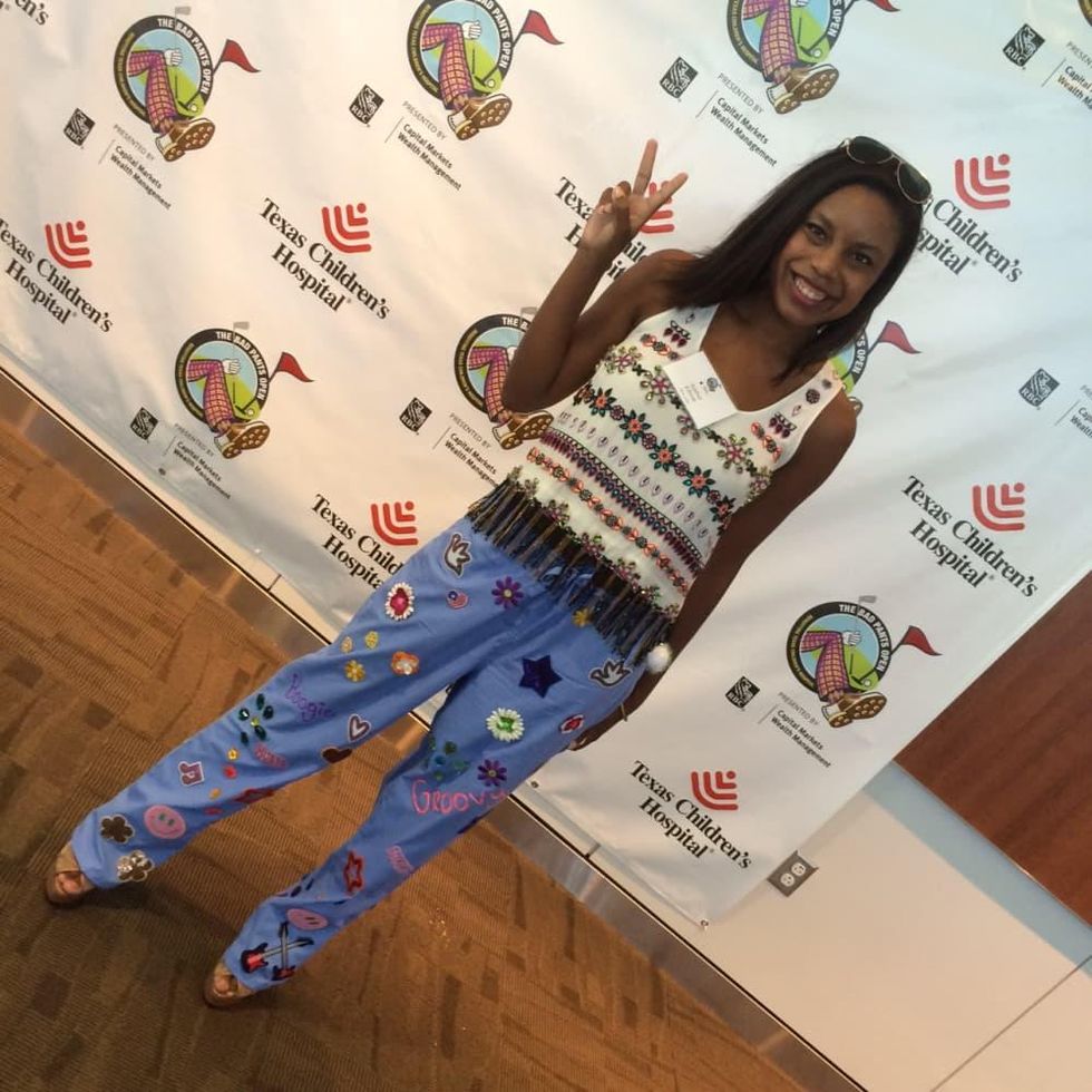 Amber Elliott at the Bad Pants fashion show