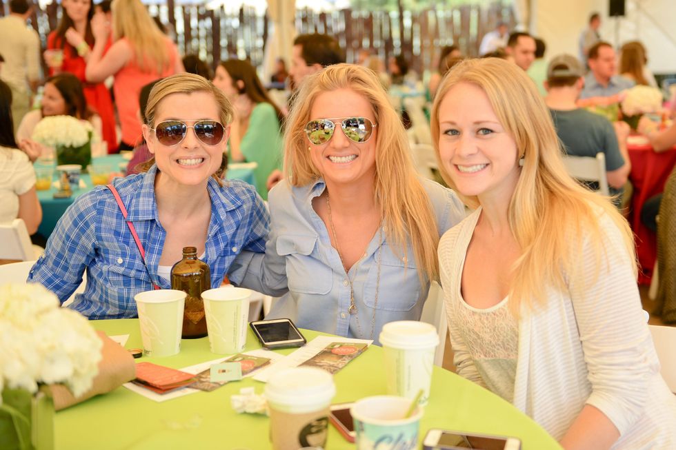 Amber Koons, from left, Amanda Knutson and Kenna Sullivan at Houston's Young Professionals Flock to a Beastly Brunch at the zoo February 2015