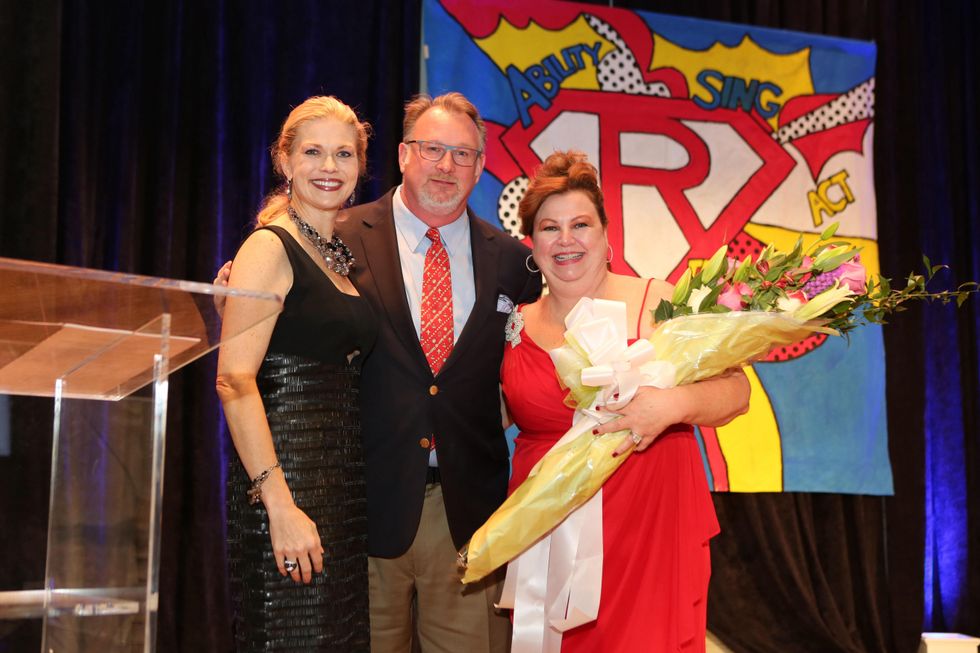 Amy Pierce, left, with Danny and Robin Klaes at the TUTS Dream Out Loud Celebration March 2015