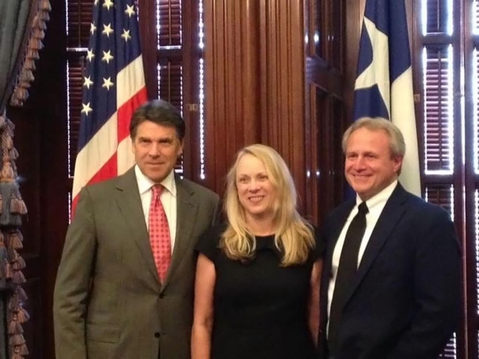 An Unreal Dream The Michael Morton Story with Rick Perry, left, with Cynthia and Michael Morton