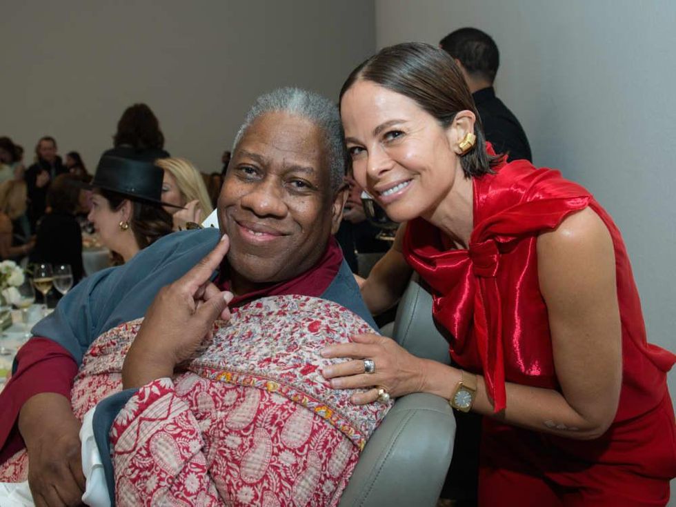 Andre Leon Talley, Allison Sarofim at Oscar de la Renta fashion show at MFAH