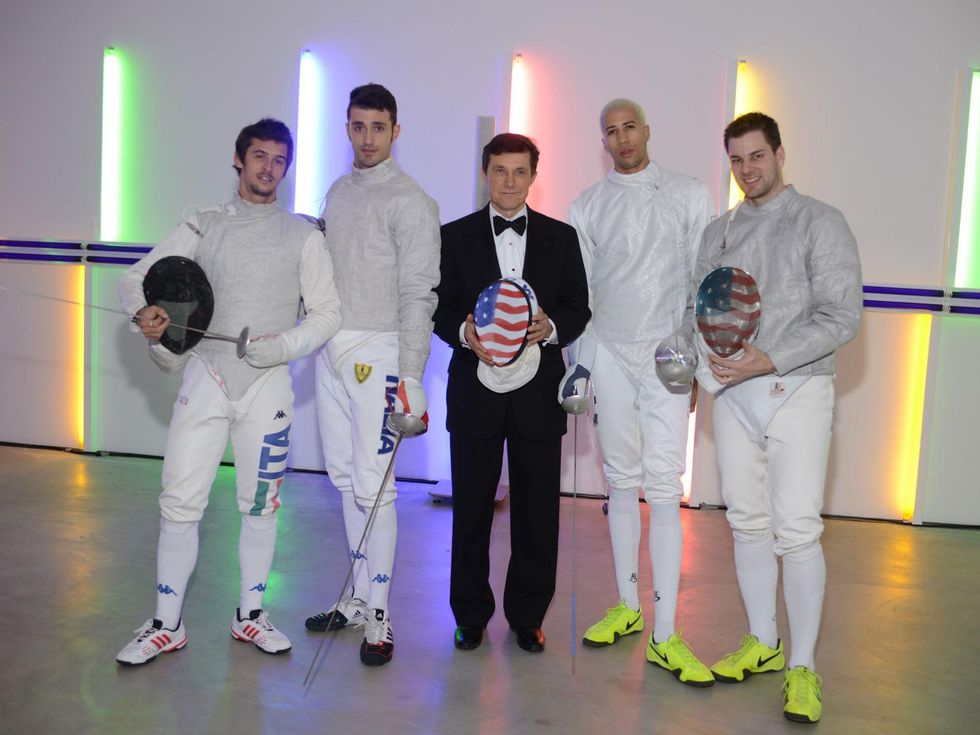 Andrea Baldini, from left, Luigi Samele, Josef Helfenstein, Miles Chamley-Watson and Tim Morehouse at Men of Menil March 2014