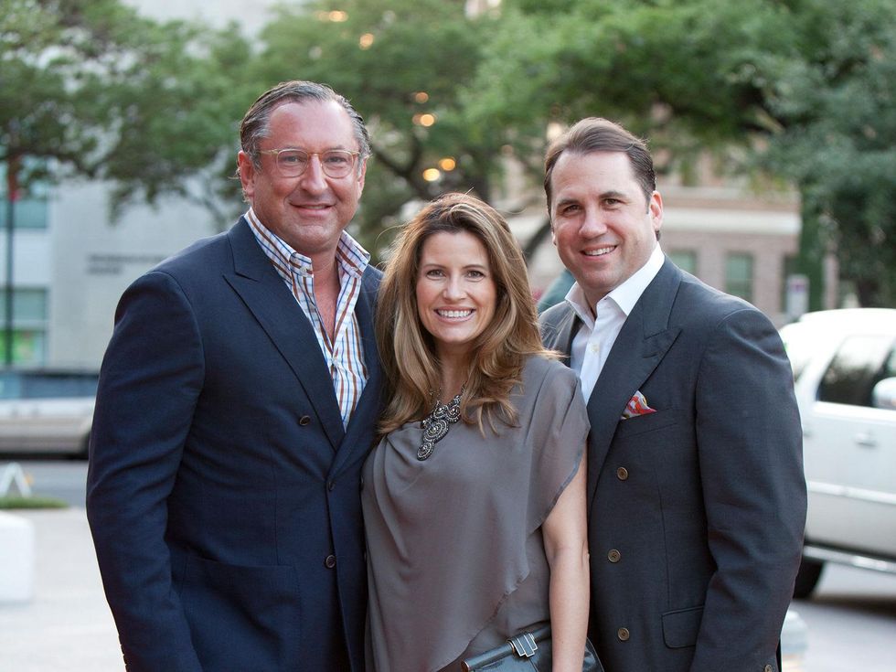 Andrew Echols, left, with Catherine and Dean Giuffre at the Glassell School benefit and auction May 2014