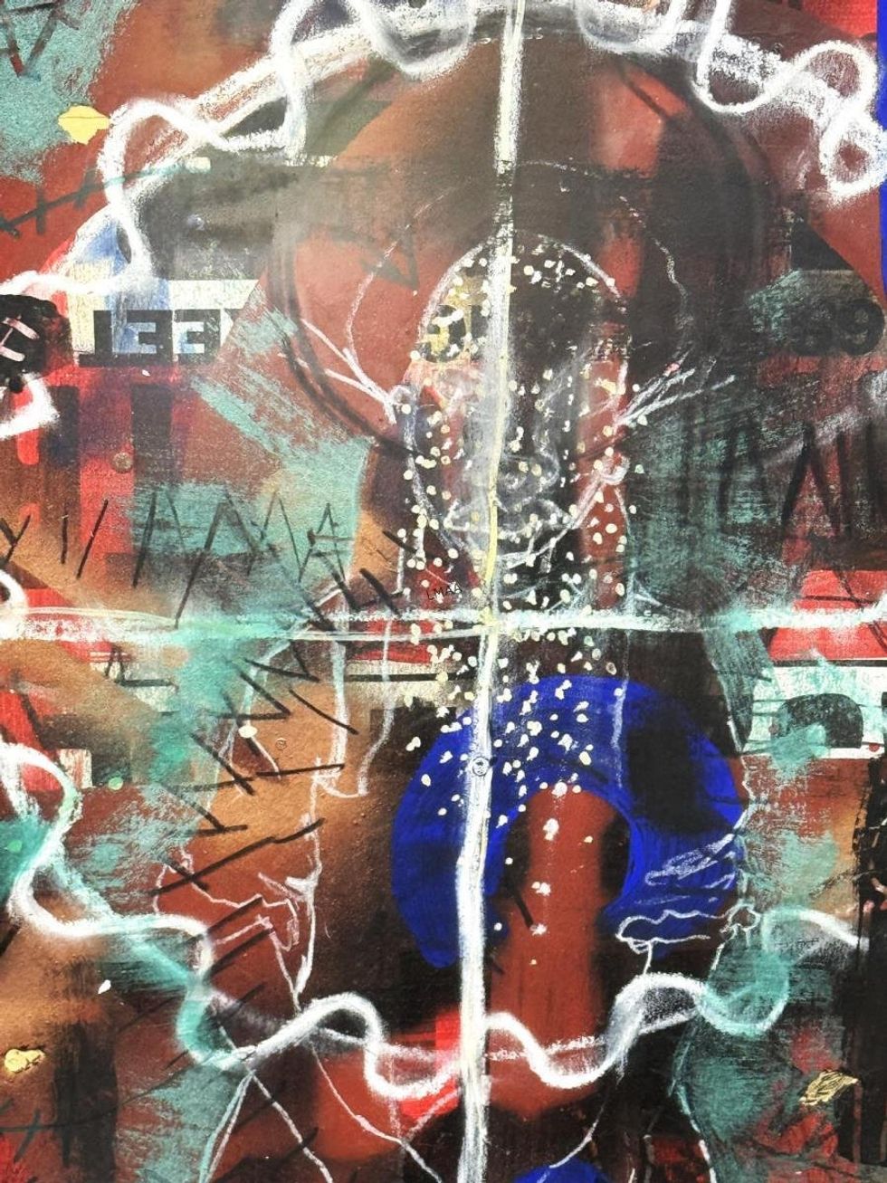 Angelbert Metoyer's "Cyber Whirlwind" watercolor is part of the Lester Marks art auction