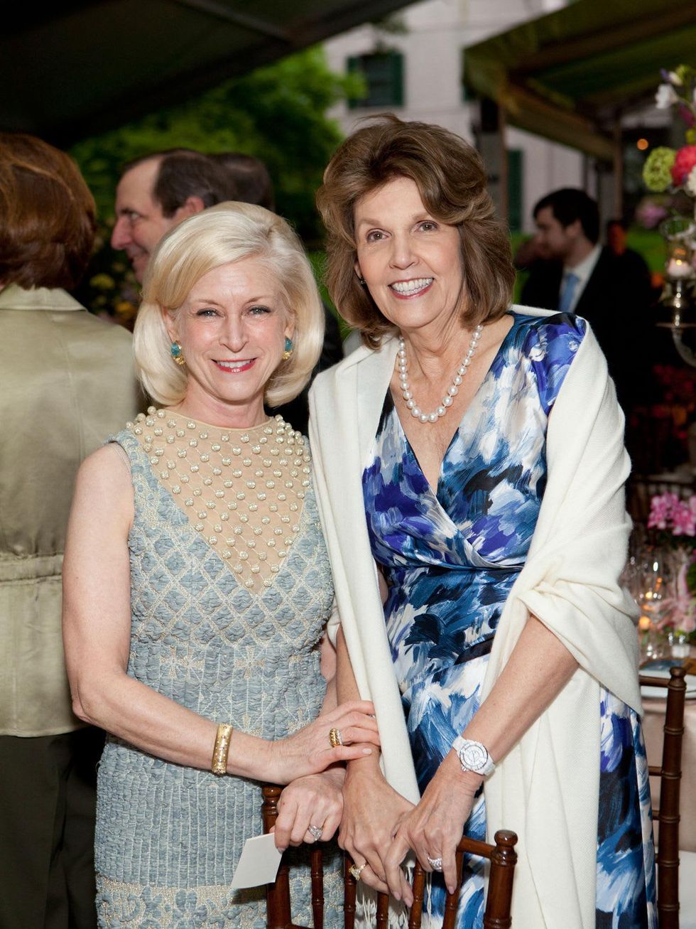 Ann Bookout, left, and Lilly Andress at the Bayou Bend Garden Party April 2014