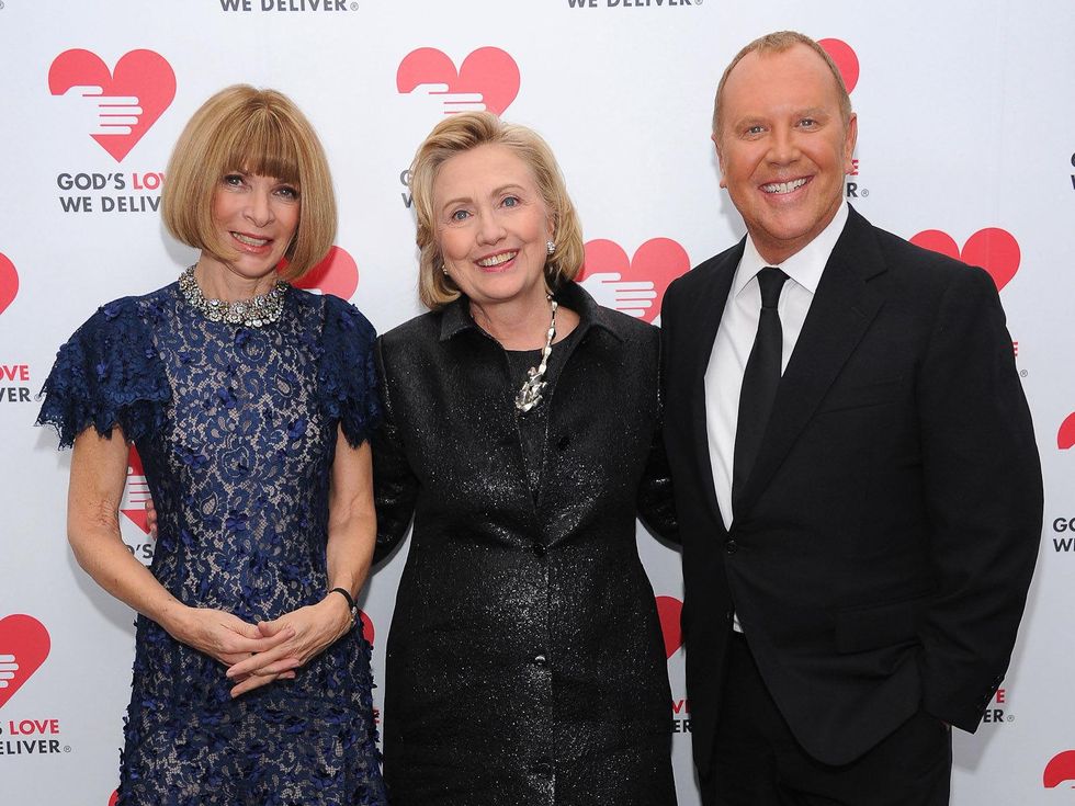 Anna Wintour, from left, Hillary Rodham Clinton and Michael Kors