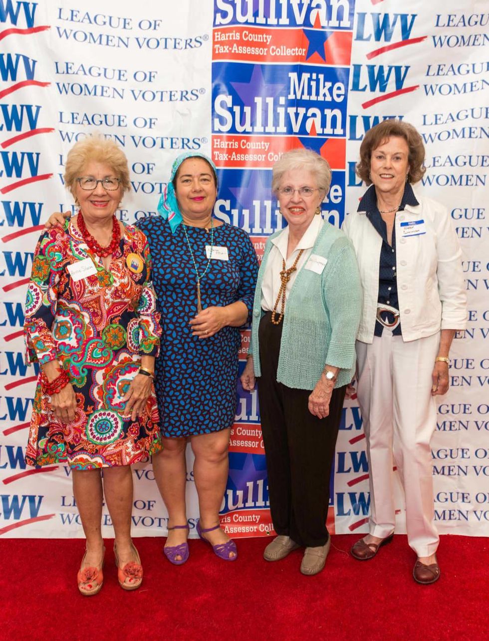 Anne Sloan, Nabila Attia, Betty Chapman, Sharon Cunningham at Houston's Women's Equality Day Celebration