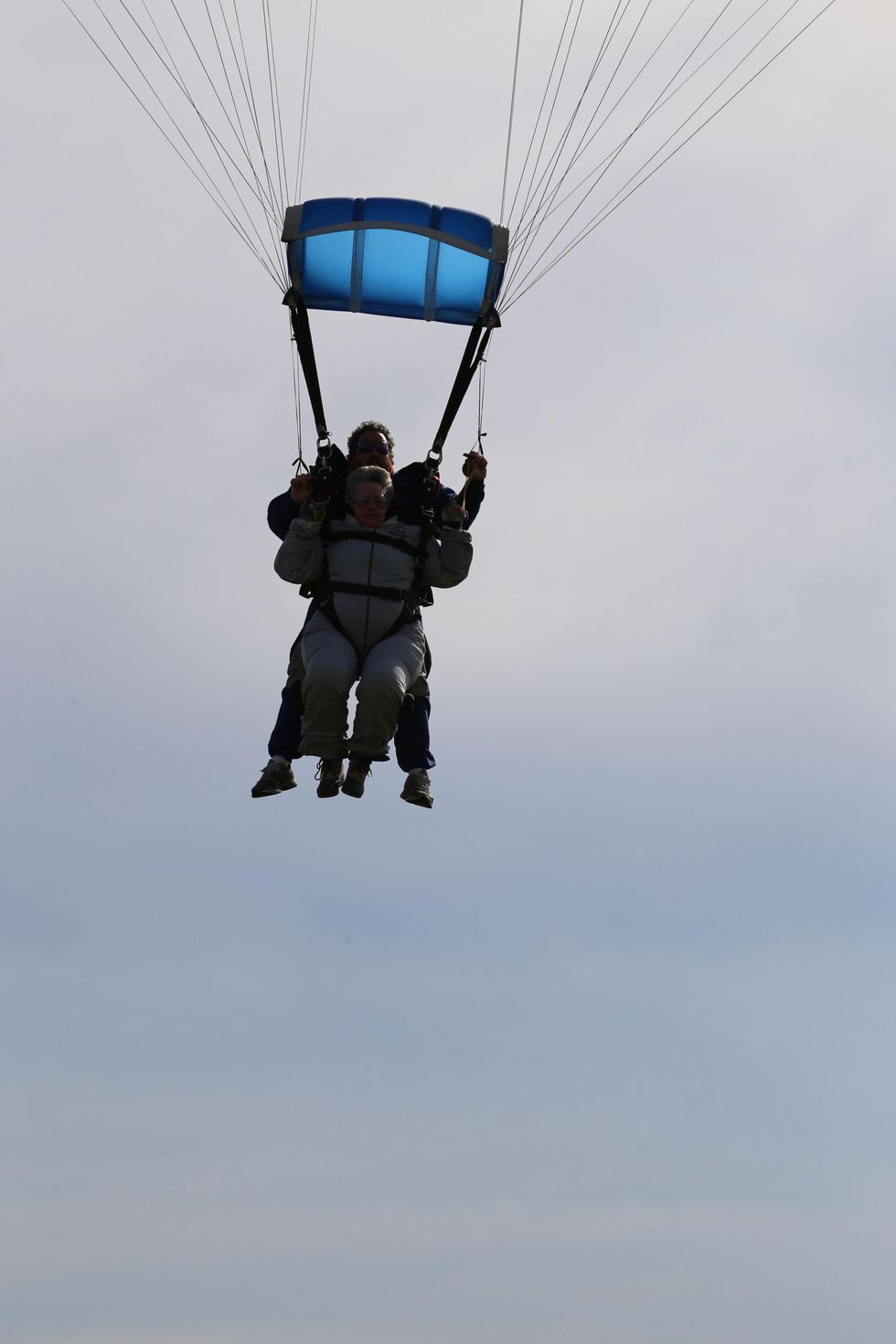 Annise Parker skydive in the air