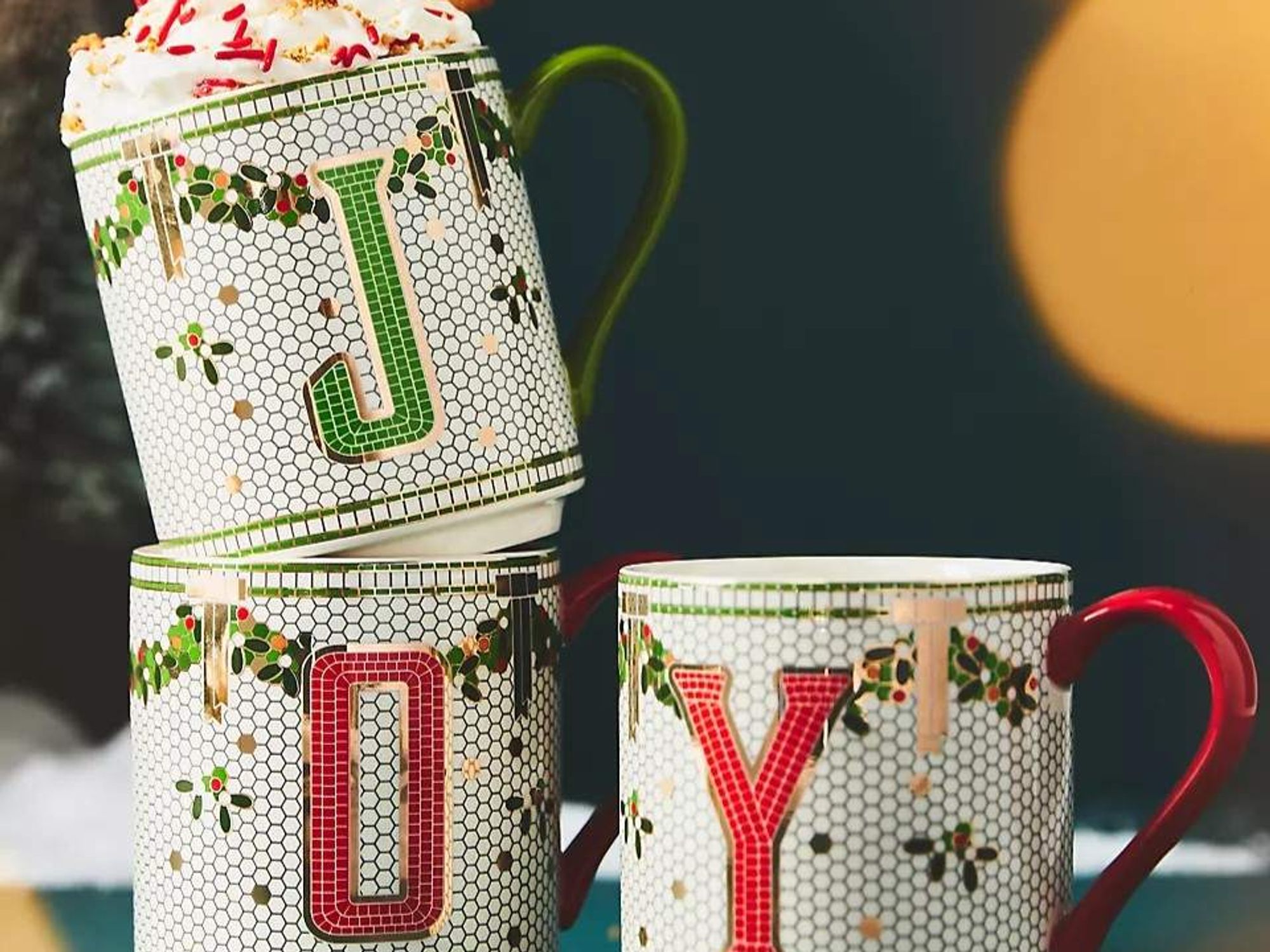 Anthropologie holiday mugs