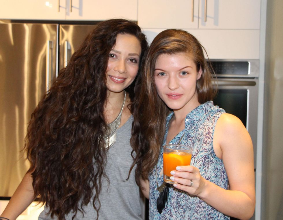 April Coutino, left, and Ashley Barber at the Define Body & Mind cocktail party July 2014