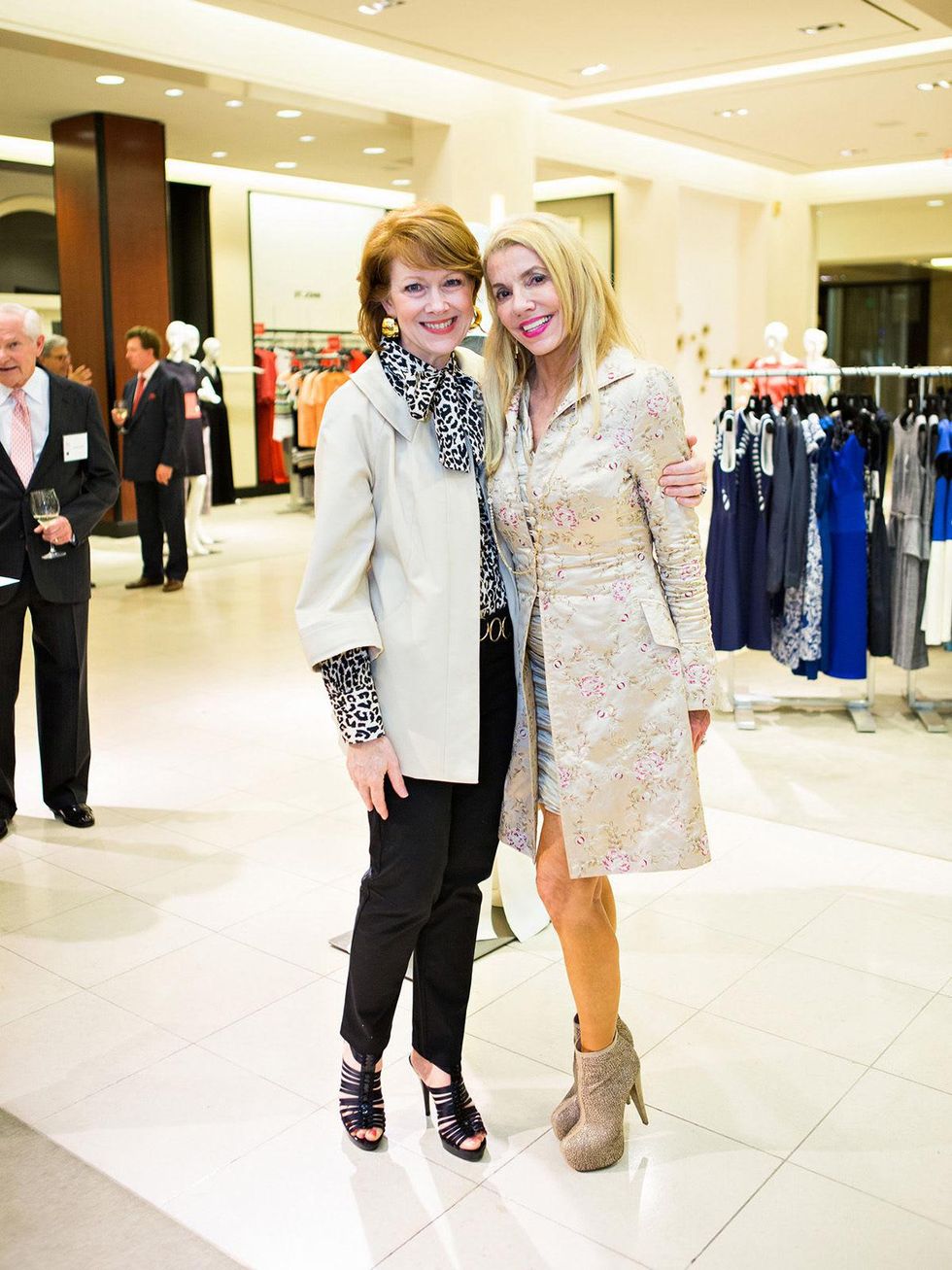 April Lykos, left, and Marie Taylor Bosarge at the Houston Symphony Retrospective Exhibit event March 2014