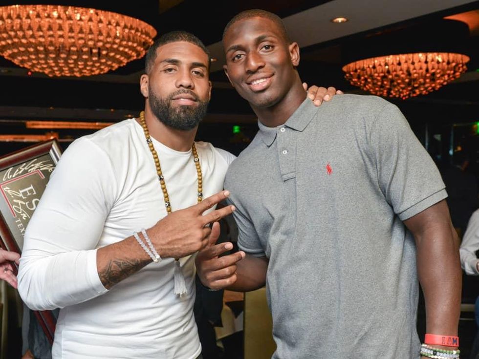 Arian Foster charity dinner Morton's Arian Foster, Alfred Blue