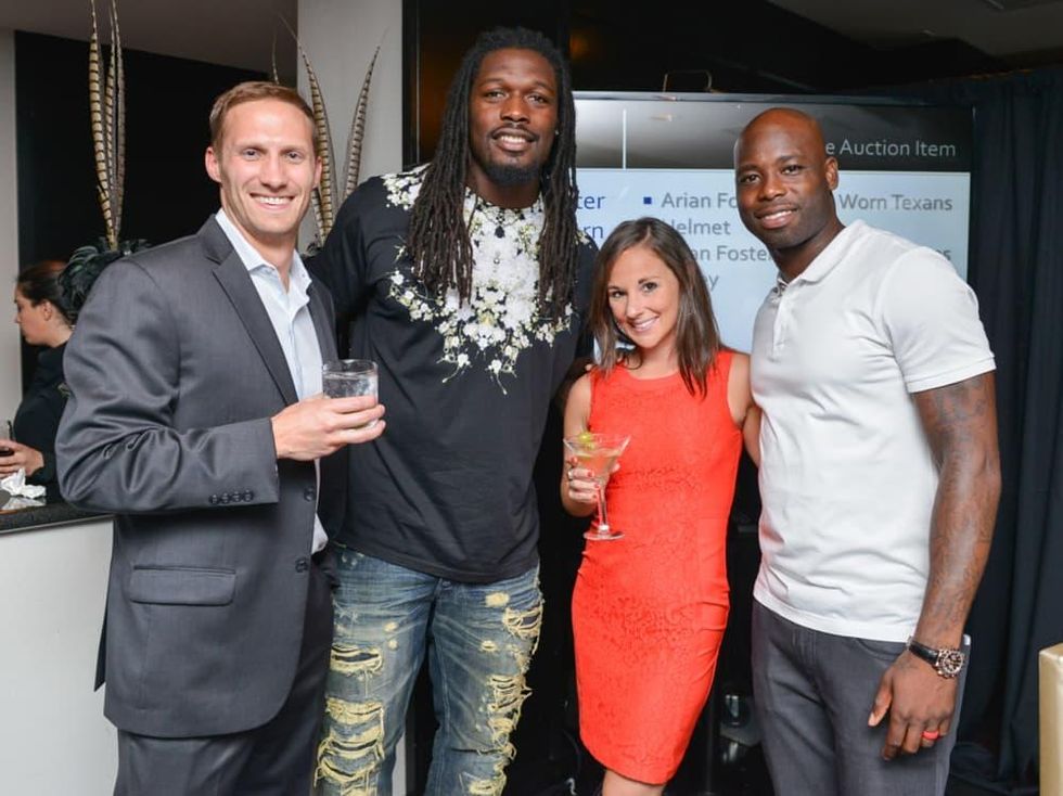 Arian Foster charity dinner Morton's Austin Malone, Jadeveon Clowney, Christen Burditt, Johnathan Joseph