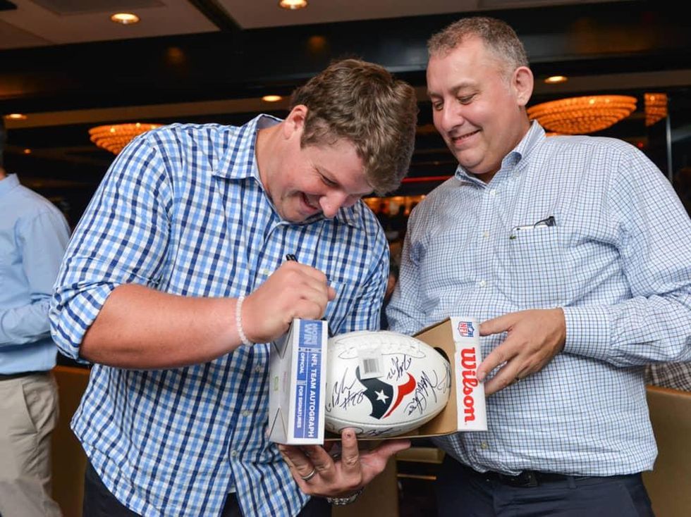 Arian Foster charity dinner Morton's Ben Jones