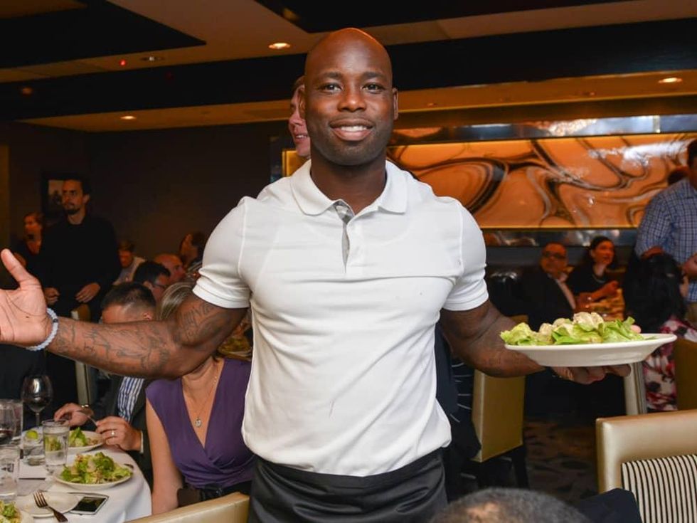 Arian Foster charity dinner Morton's Jonathan Joseph