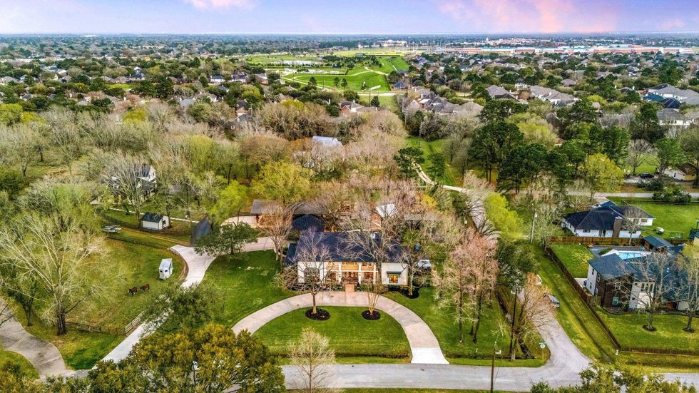 Ariel view of 3113 Saddlebrook Lane in Katy