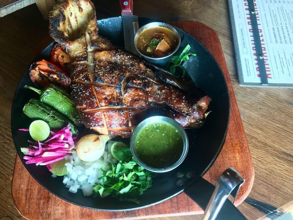 Armadillo Palace pig's head carnitas