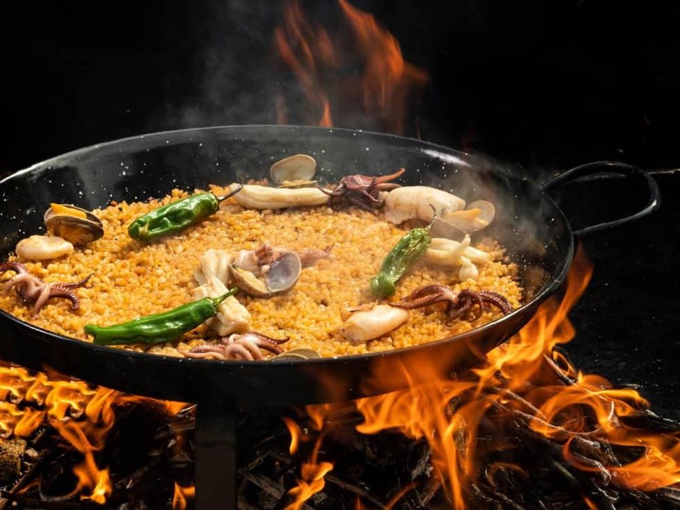 Arroz de calamares, almejas y Shishito