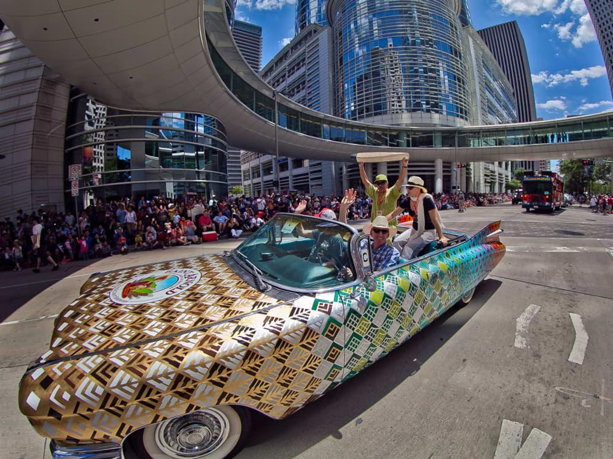 Art Car parade downtown fisheye