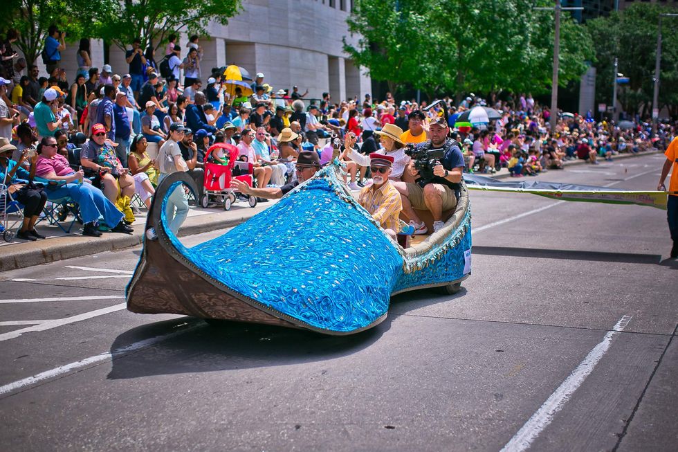 Art car parade entry Ghost Slipper by Ty Eckley
