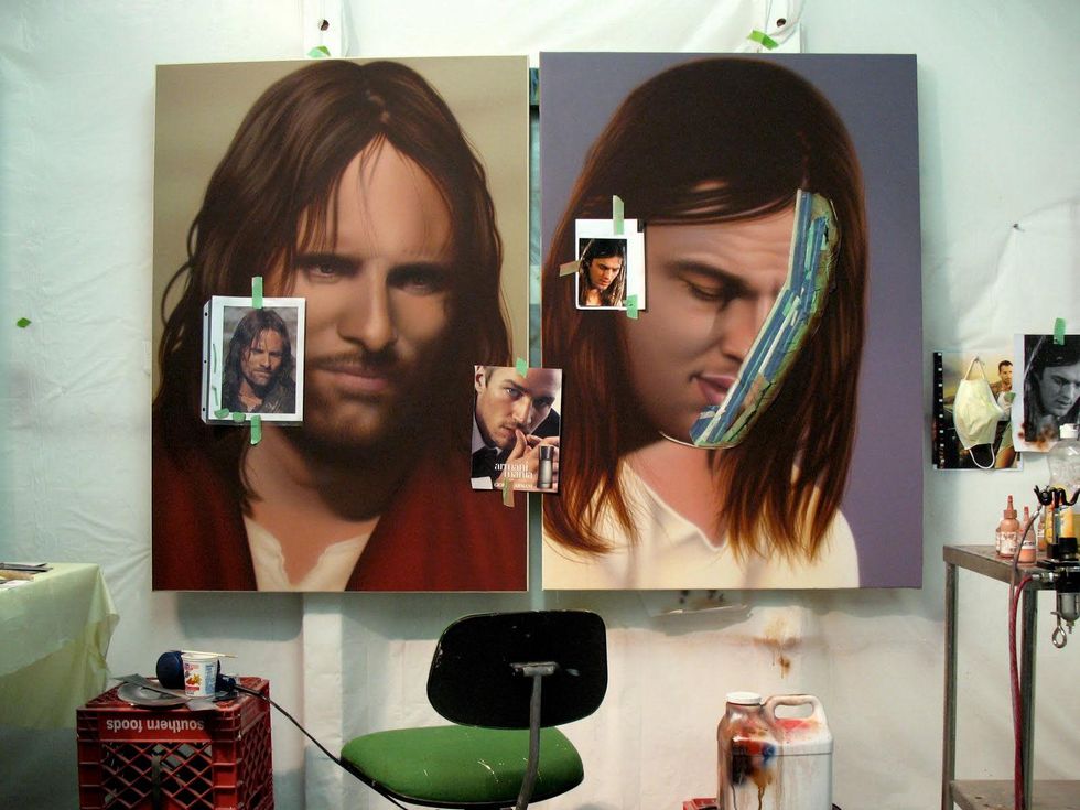 Artist of the Year 2013, Rachel Hecker, Jesus paintings in progress