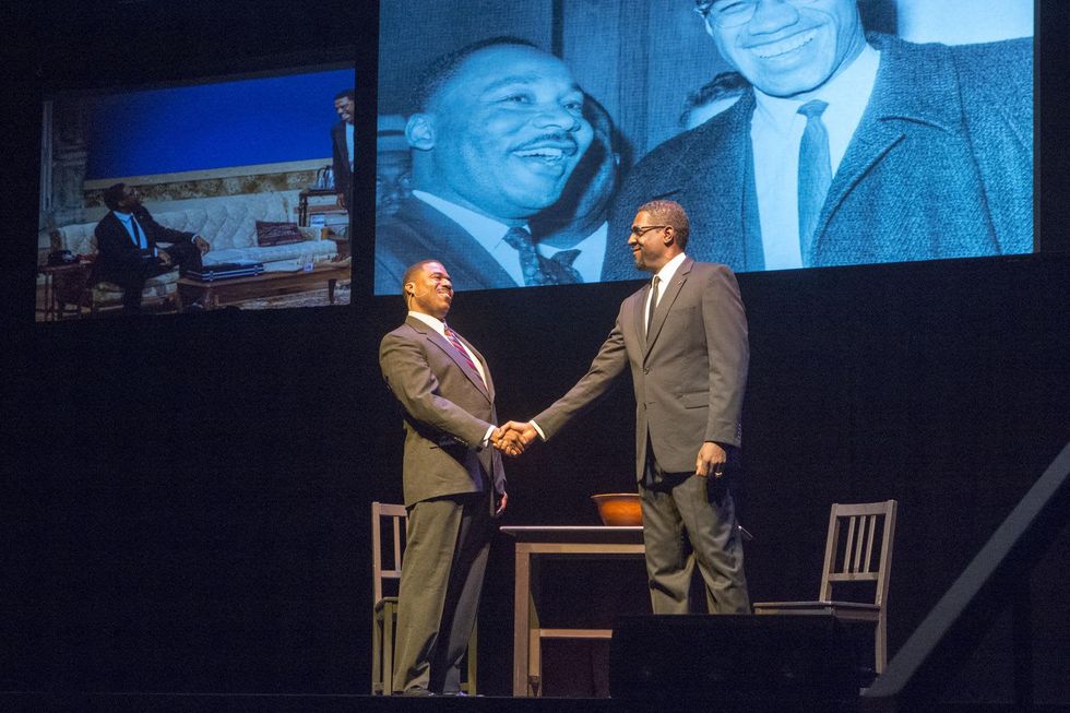 Artists with the Ensemble Theater performing The Meeting at the ADL Houston in Concert Against Hate November 2014