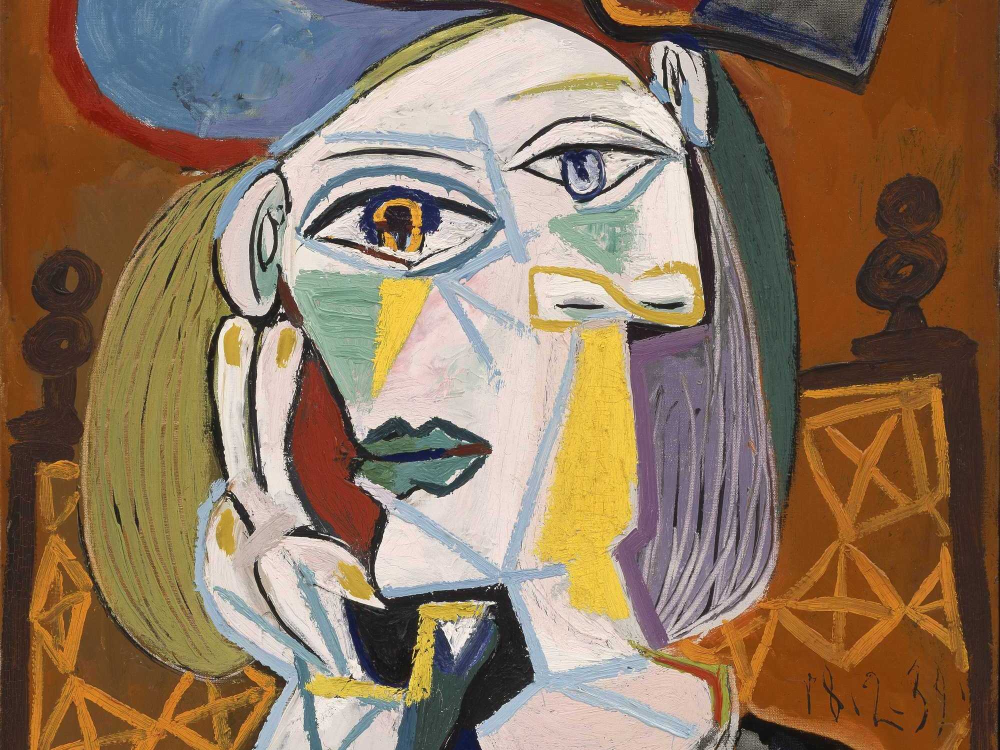 as Pablo Picasso, Woman in a Multicolored Hat, part of the MFAH's upcoming Picasso\u2013Klee\u2013Matisse: Masterpieces from the Museum Berggruen exhibit, opening May 20