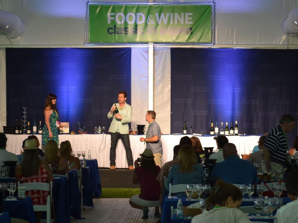 Aspen Food & Wine festival chef addressing audience