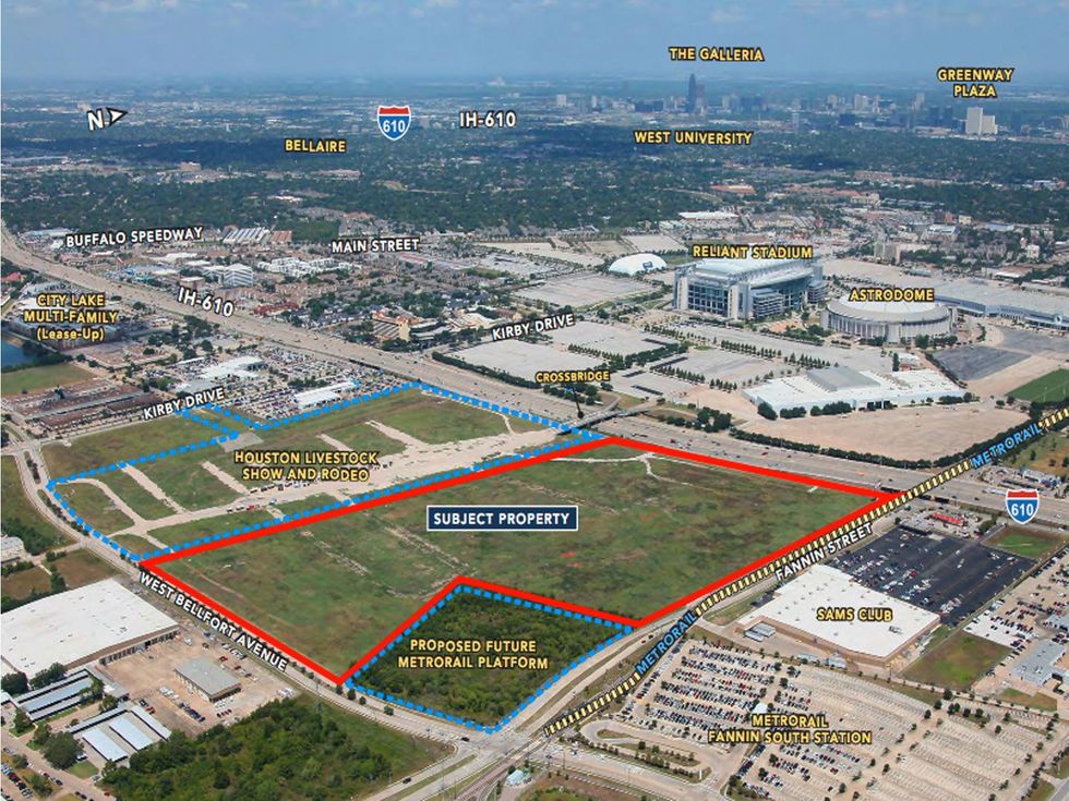Astrodome aerial with last property for sale outlined