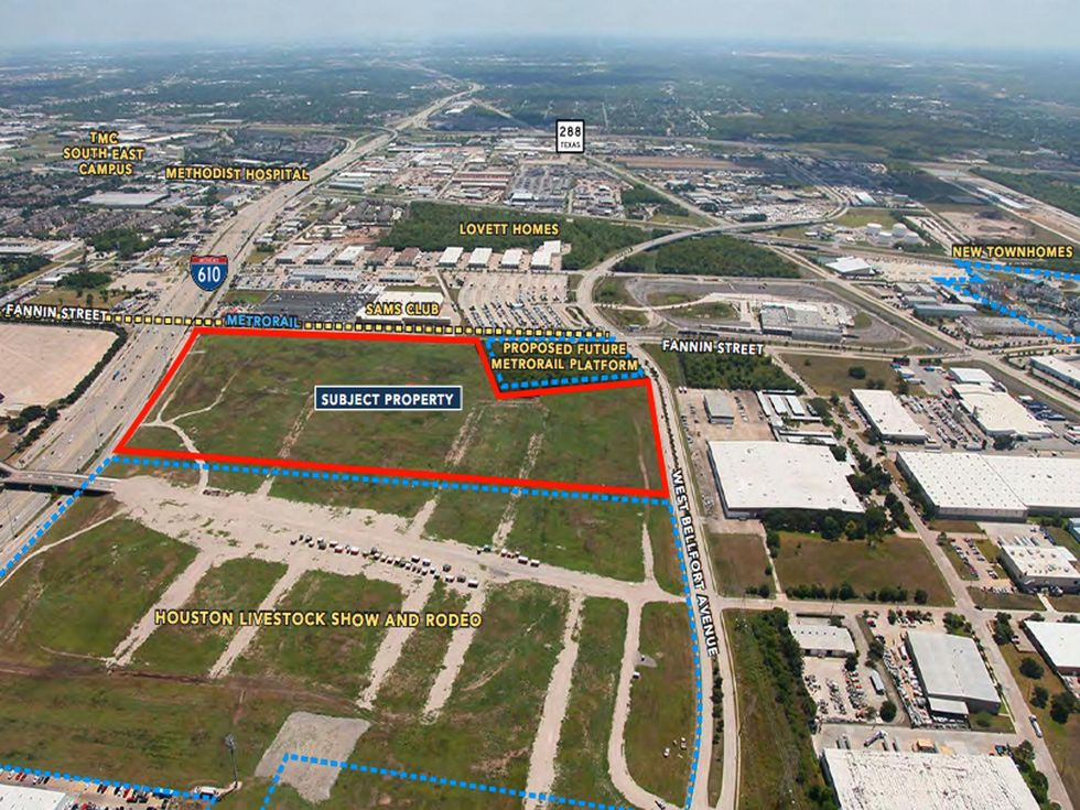 Astrodome aerial with last property for sale outlined