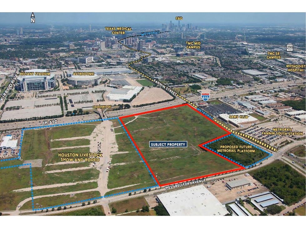 Astrodome aerial with last property for sale outlined