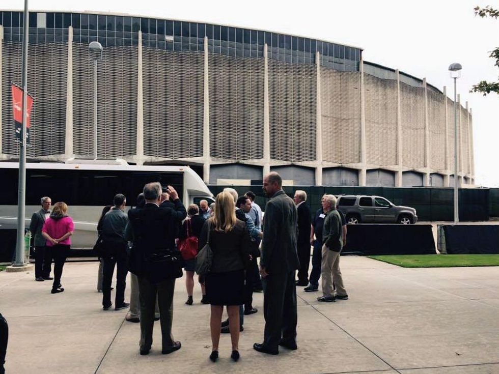 Astrodome partially power washed December 2014 day of ULI National Advisory report on NRG Astrodome