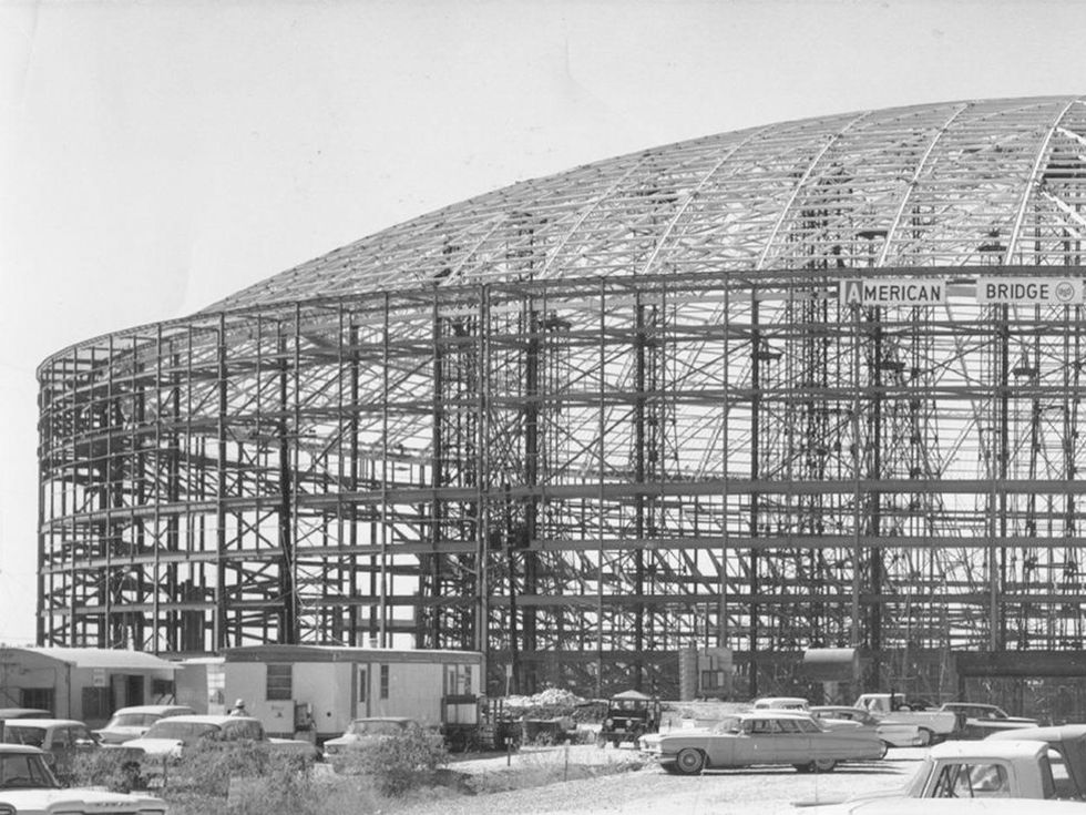 Astrodome under construction frame skeleton