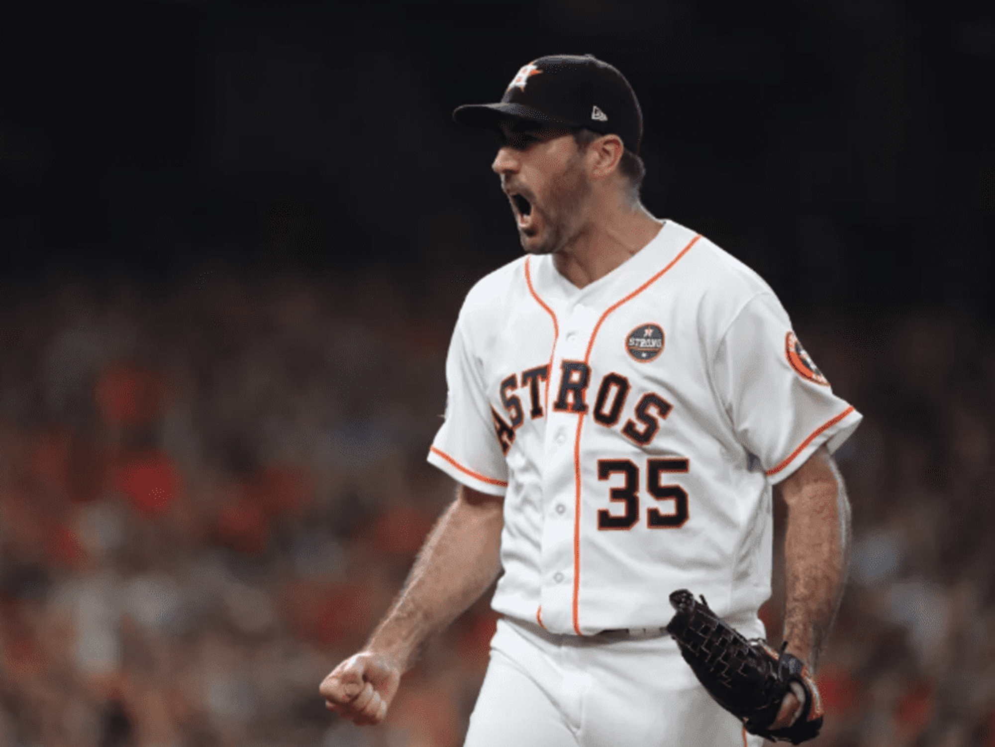 Astros pitcher Justin Verlander in Game 2 of ALCS