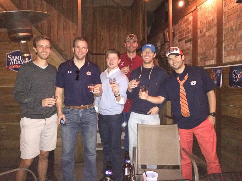 Auburn and Alabama fans at watch party Nov 2013