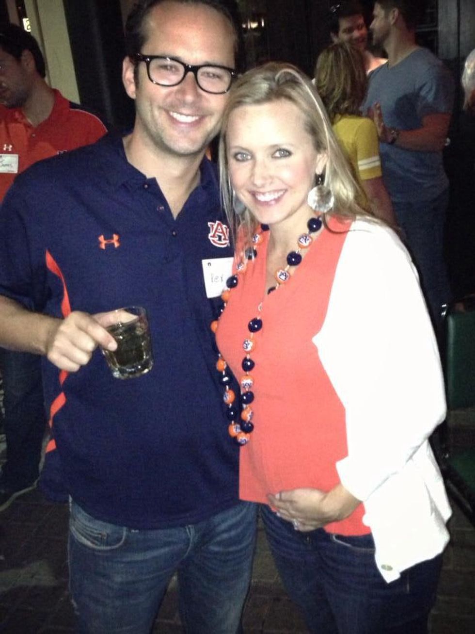 Auburn fans Rex and Paige Moore at watch party Nov 2013