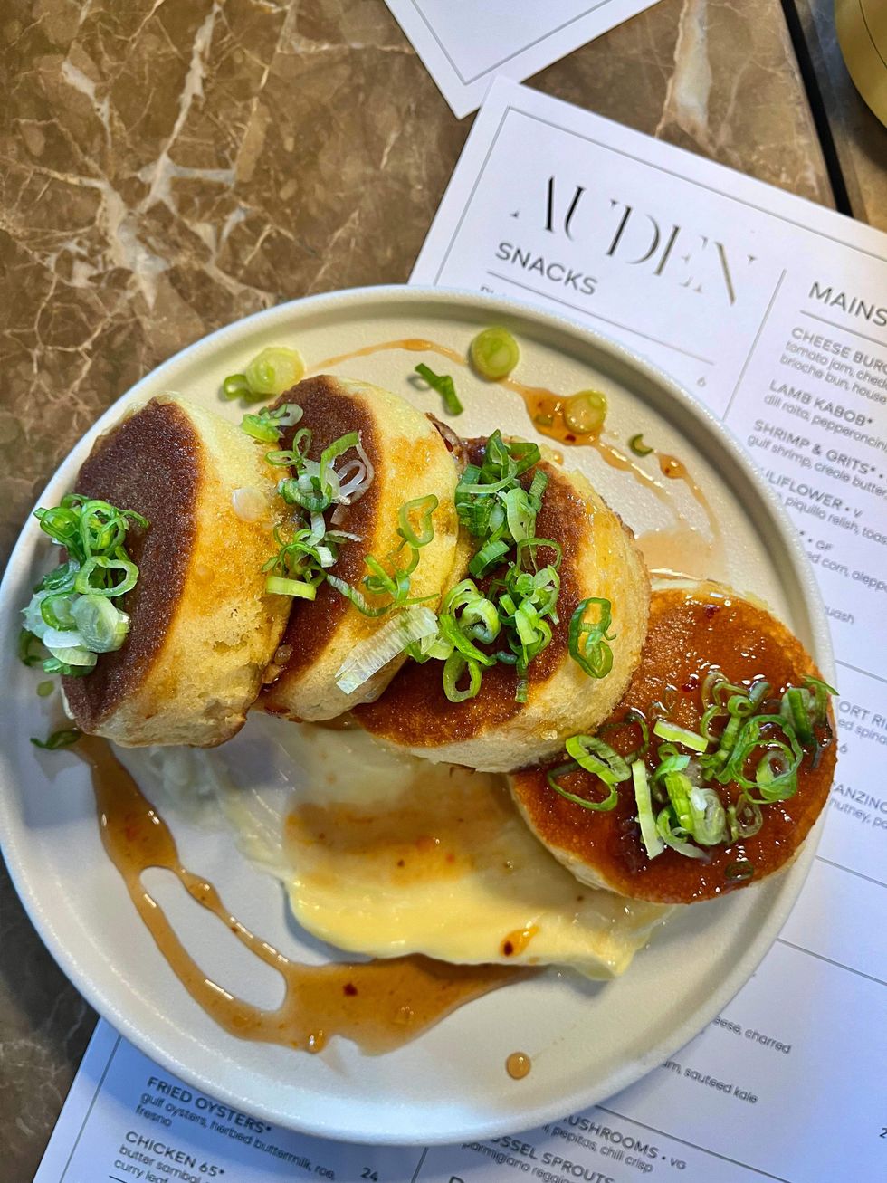 Auden scallion cakes