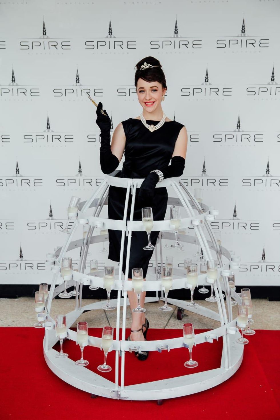 Audrey Hepburn Champagne Girl at Little Black Dress Designer 2017