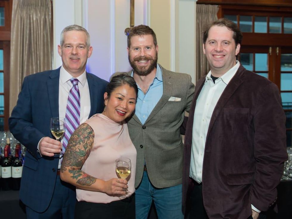 AVDA Gala sommeliers Antonio Gianola, Cat Nguyen, David Keck, Sean Beck